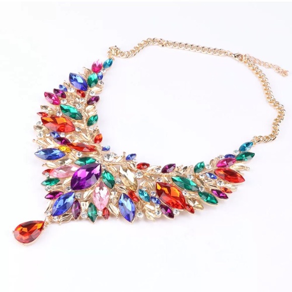 ✨Colorful Rhinestone Crystal Necklace Jewelry Set✨ - Picture 3 of 9